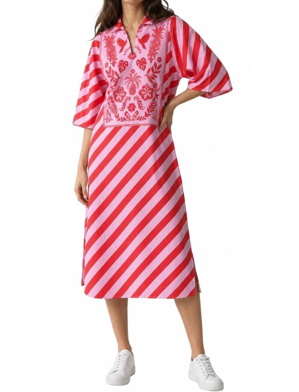 NEW MAUDE VIVANTE sophia midi dress in scarlet slash
